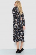 Платье свободного кроя с цветочным принтом, цвет черно-бежевый, 204R201 - фото № 3