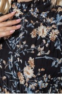 Платье свободного кроя с цветочным принтом, цвет черно-бежевый, 204R201 - фото № 4