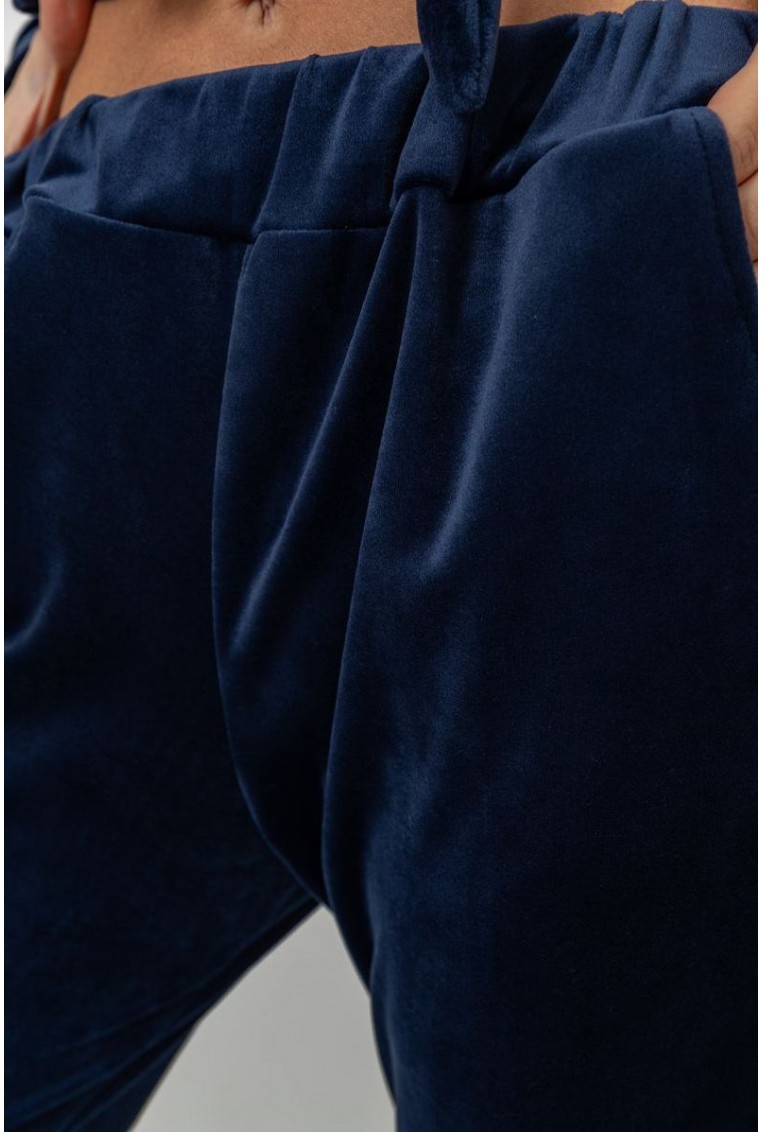 Купити Спорт костюм жіночий велюровий, колір темно-синій, 177R022 - Фото №5