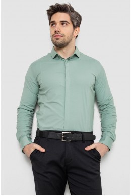 Рубашка мужская однотонная, цвет оливковый, 186R2100