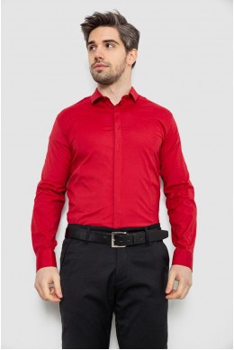 Рубашка мужская однотонная, цвет бордовый, 186R2100