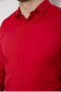 Рубашка мужская однотонная, цвет бордовый, 186R2100 - фото № 4