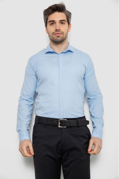 Рубашка мужская однотонная, цвет голубой, 186R2100