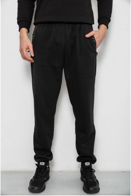 Спортивные штаны мужские на флисе, цвет черный, 244R41748