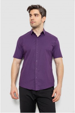 Рубашка мужская с принтом, цвет сливовый, 186R7338