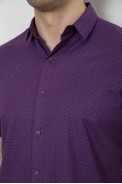 Рубашка мужская с принтом, цвет сливовый, 186R7338 оптом - фото № 4