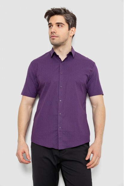 Рубашка мужская с принтом, цвет сливовый, 186R7338