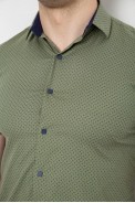 Рубашка мужская с принтом, цвет оливковый, 186R7338 оптом - фото № 4