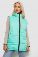 Жилет женский демисезонный, цвет бирюзовый, 257R95 - фото № 6