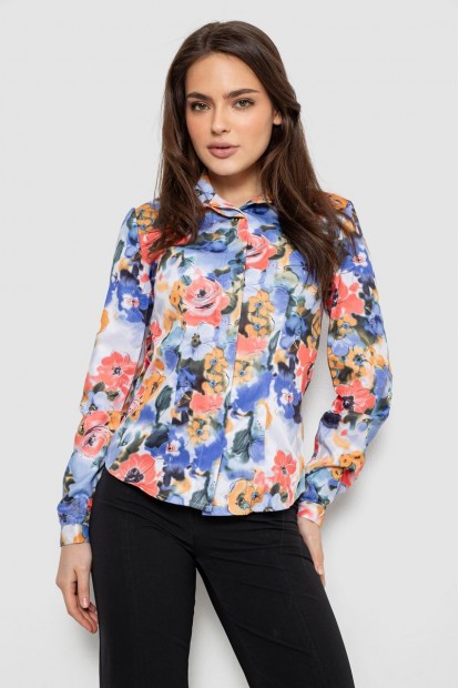 Сорочка з квітковим принтом, колір блакитний, 230R225