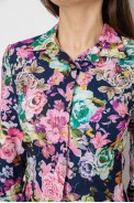 Рубашка c цветочным принтом, цвет синий, 230R225 - фото № 4