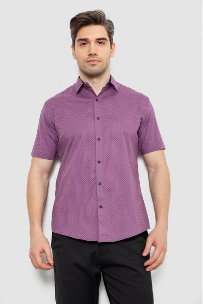 Рубашка мужская с принтом, цвет сиреневый, 186R7338