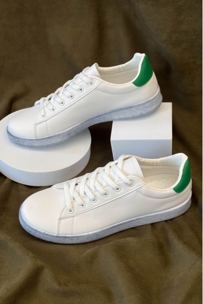 Кеды мужские, цвет бело-зеленый, 248RR225