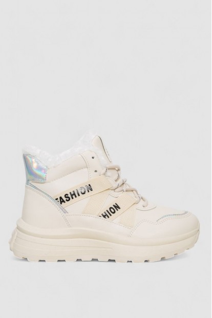 Кросівки жіночі на хутрі  -уцінка, колір світло-бежевий, 243R118-7-U