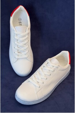 Кеды мужские, цвет бело-красный, 248RR225