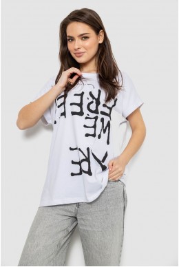 Футболка женская с принтом, цвет белый, 244R3003