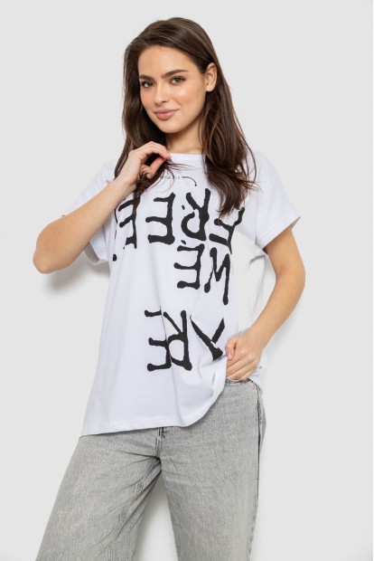Футболка женская с принтом, цвет белый, 244R3003