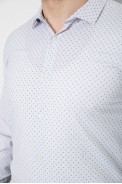 Рубашка мужская однотонная с принтом, цвет белый, 186R2081 - фото № 4