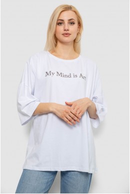 Футболка женская с принтом, цвет белый, 244R3015