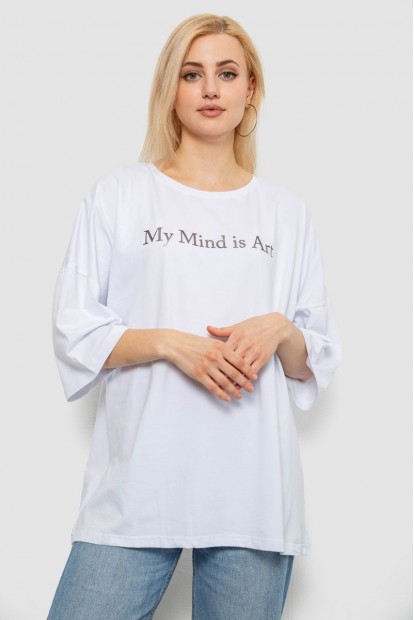 Футболка женская с принтом, цвет белый, 244R3015