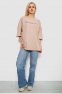 Футболка женская с принтом, цвет бежевый, 244R3015 - фото № 1