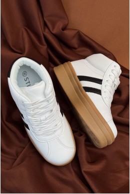 Кроссовки женские демисезонные, цвет бело-черный, 248RWA160-3