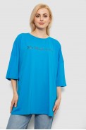 Футболка женская с принтом, цвет бирюзовый, 244R3015 - фото № 0