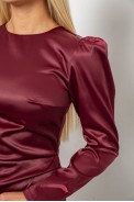 Платье женское однотонное нарядное, цвет бордовый, 244R379 - фото № 4