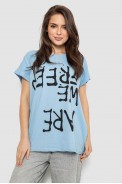 Футболка женская с принтом, цвет голубой, 244R3003 - фото № 0