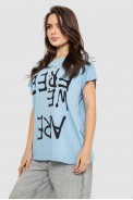 Футболка женская с принтом, цвет голубой, 244R3003 - фото № 2