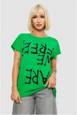 Футболка жіноча з принтом, колір зелений, 244R3003