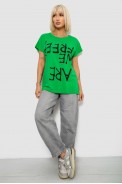Футболка жіноча з принтом, колір зелений, 244R3003 - фото № 1