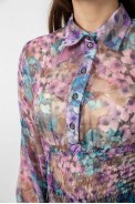 Блуза жіноча з принтом шифонова, колір бузковий, 230R1502-1 - фото № 4