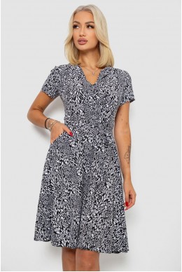 Платье софт с принтом, цвет черный, 230R0032-4