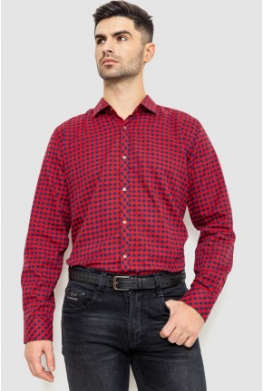 Рубашка мужская в клетку байковая, цвет красно-синий, 214R16-33-164