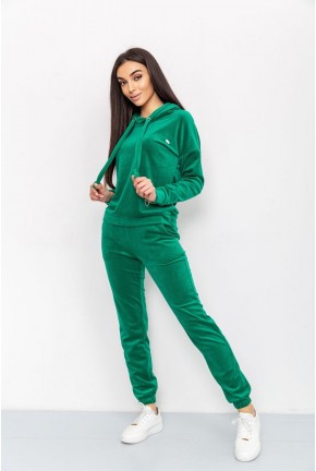 Спорт костюм женский велюровый, цвет зеленый, 112R597