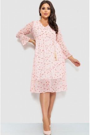 Сукня шифонова, колір рожевий, 204R1876-1