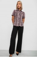 Рубашка женская в клетку  -уценка, цвет пудровый, 230R065-U-18 оптом - фото № 1