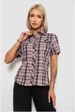 Сорочка жіноча в клітинку  -уцінка, колір пудровий, 230R065-U-18