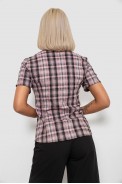 Рубашка женская в клетку  -уценка, цвет пудровый, 230R065-U-18 оптом - фото № 3