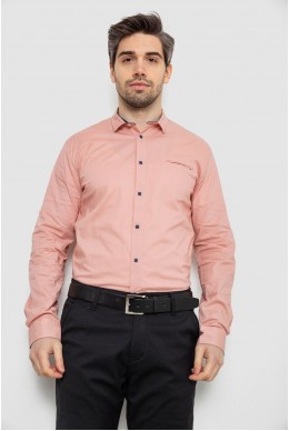 Рубашка мужская однотонная, цвет пудровый, 186R2072