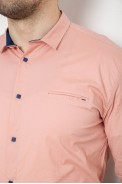 Рубашка мужская однотонная, цвет пудровый, 186R2072 - фото № 4
