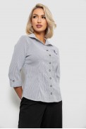 Сорочка класична в смужку, колір сіро-білий, 230R645-1 - фото № 2