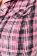Сорочка жіноча в клітинку  -уцінка, колір рожево-сірий, 230R065-U-20 - фото № 4