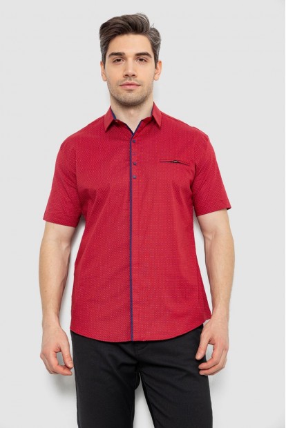 Рубашка мужская, цвет бордовый, 186R7004