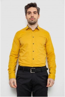 Рубашка мужская однотонная, цвет горчичный, 186R2072