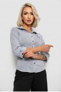 Сорочка класична в смужку, колір сірий, 230R645-1 - фото № 2