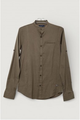 Сорочка чоловіча однотонна, колір хакі, 186R6919