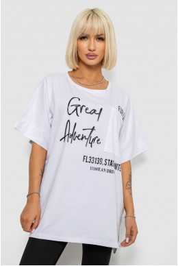 Футболка женская с принтом, цвет белый, 244R2501