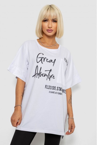 Футболка женская с принтом, цвет белый, 244R2501